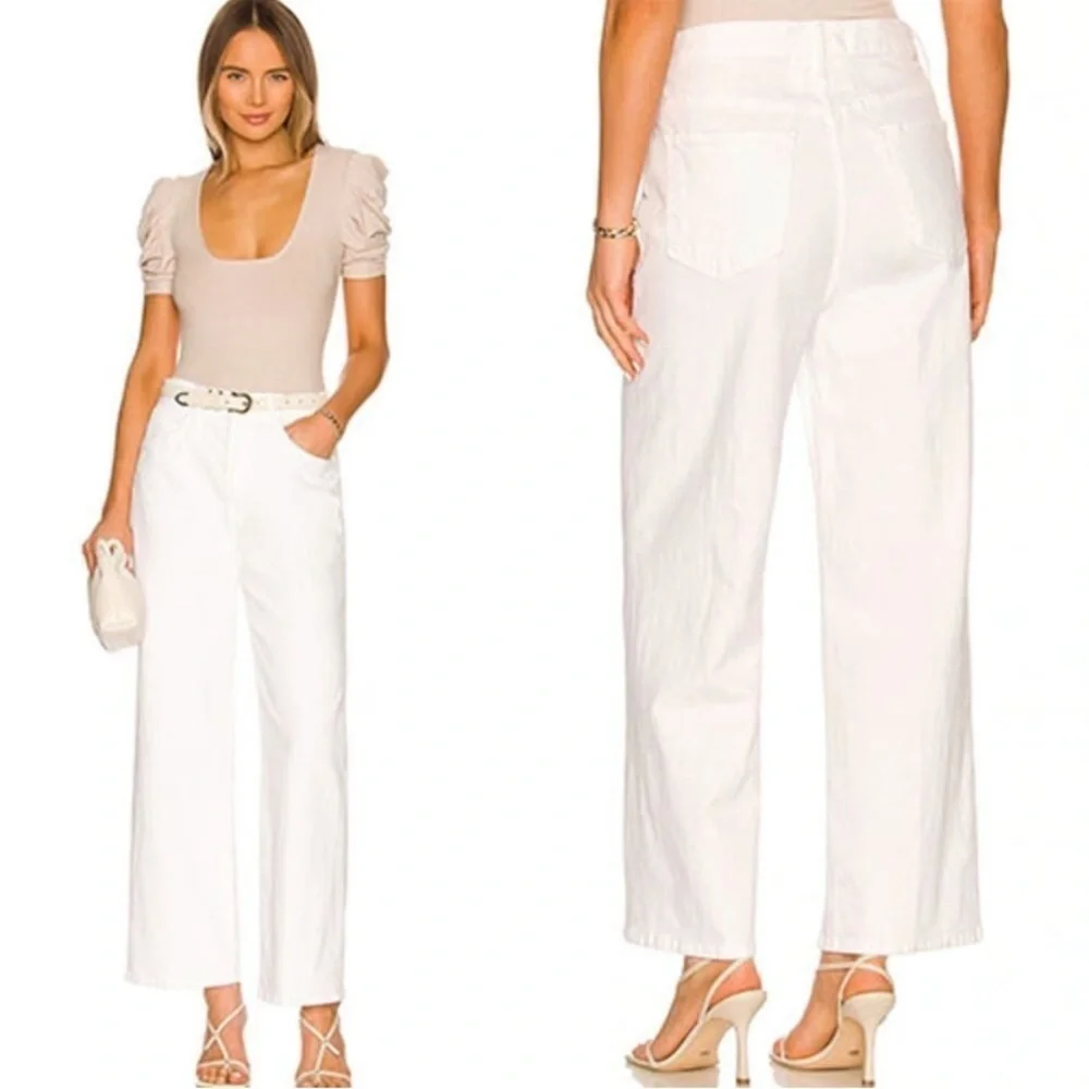 Mother Superior High Waisted Tunnel Vision Ankle Totally Innocent White Size 29